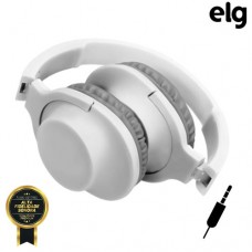 Headphone P3 Estéreo Dobrável Power Bass com Microfone Elg HPWWH - Branco